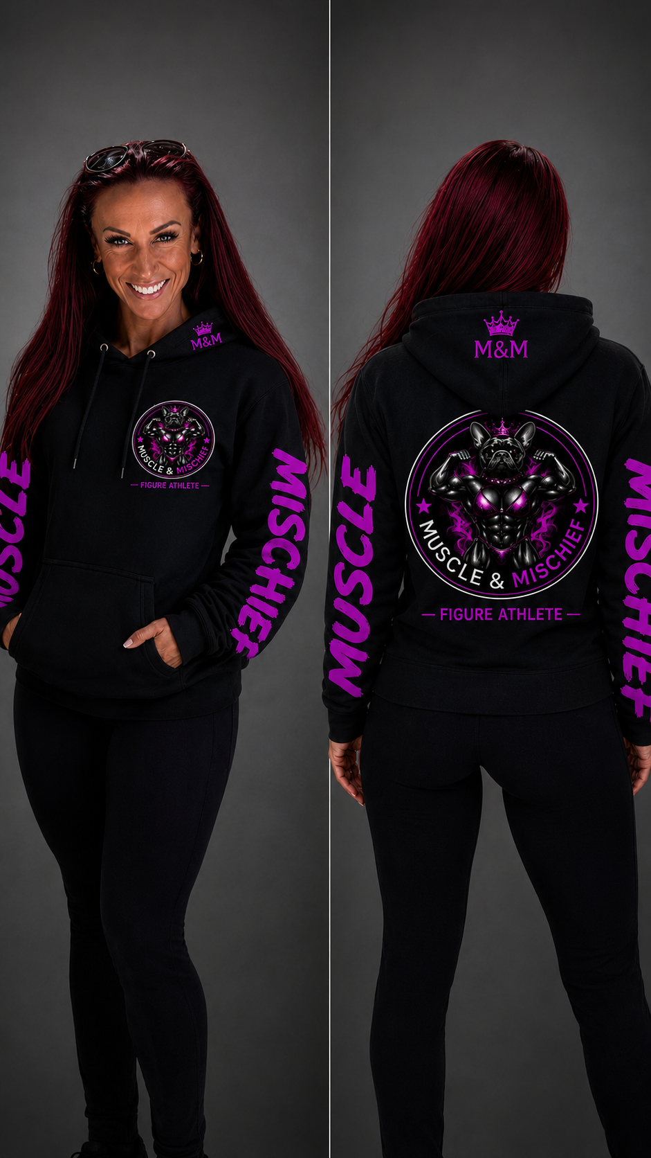 Muscle & Mischief hoodie — Purple
